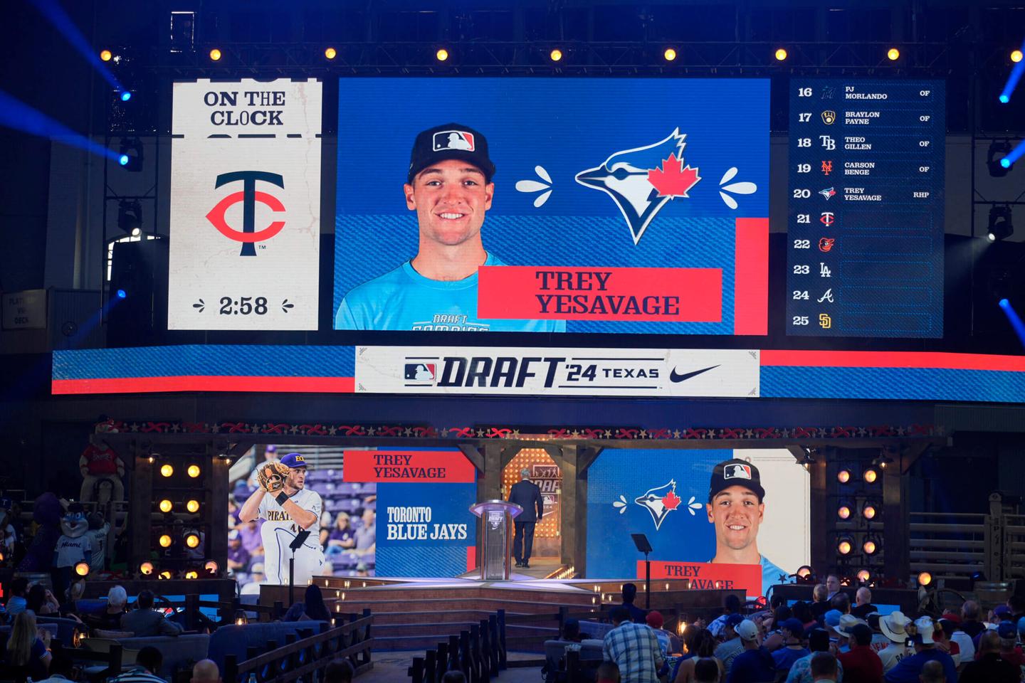 Toronto Blue Jays Draft Trey Yesavage 20th Overall