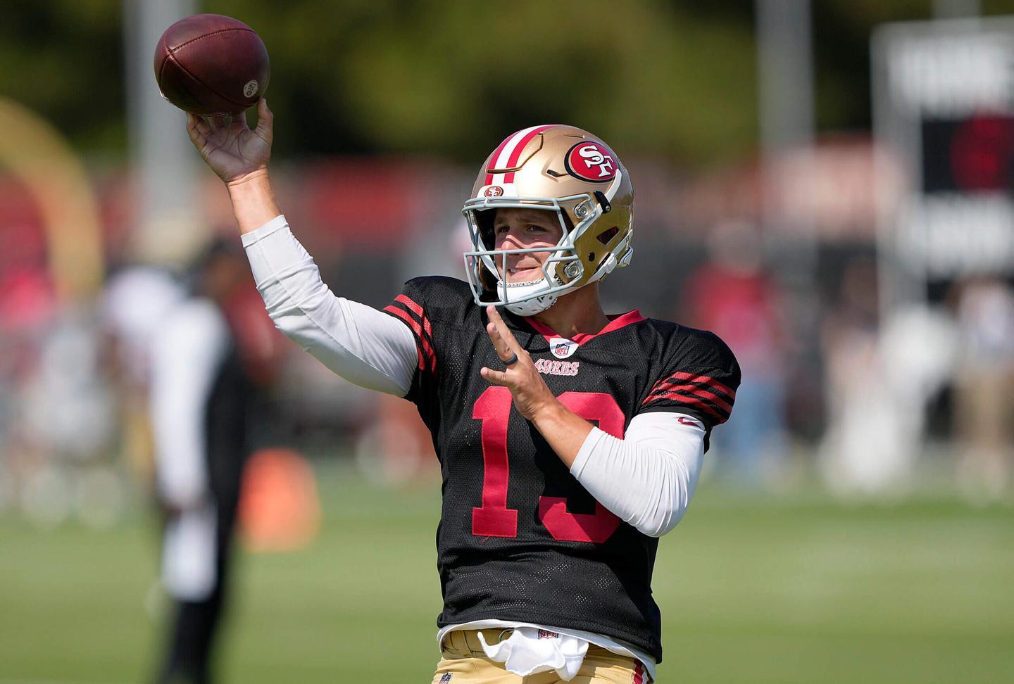 Brock Purdy in training camp