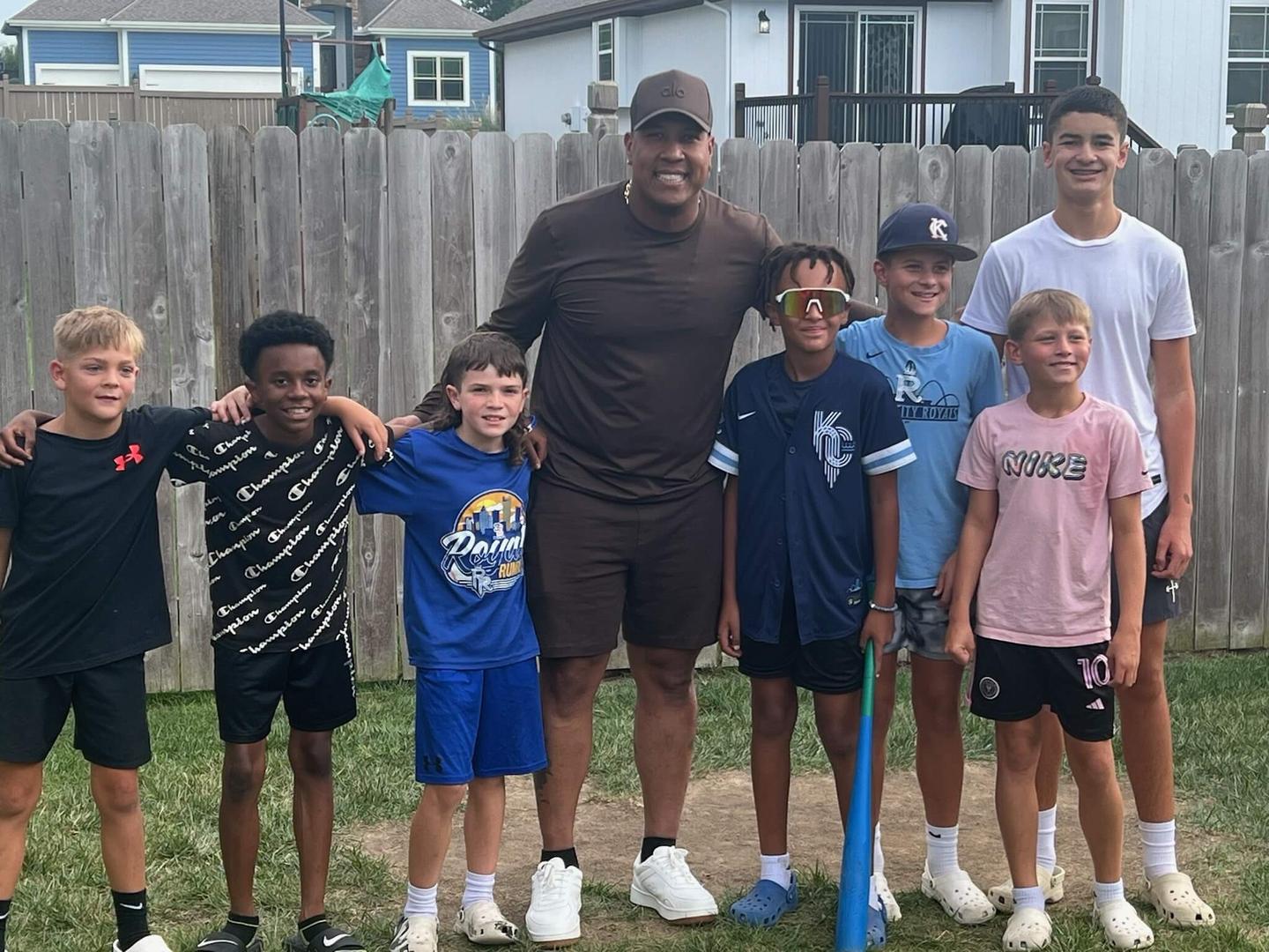 Salvador Perez Joins Neighborhood Wiffle Ball Game