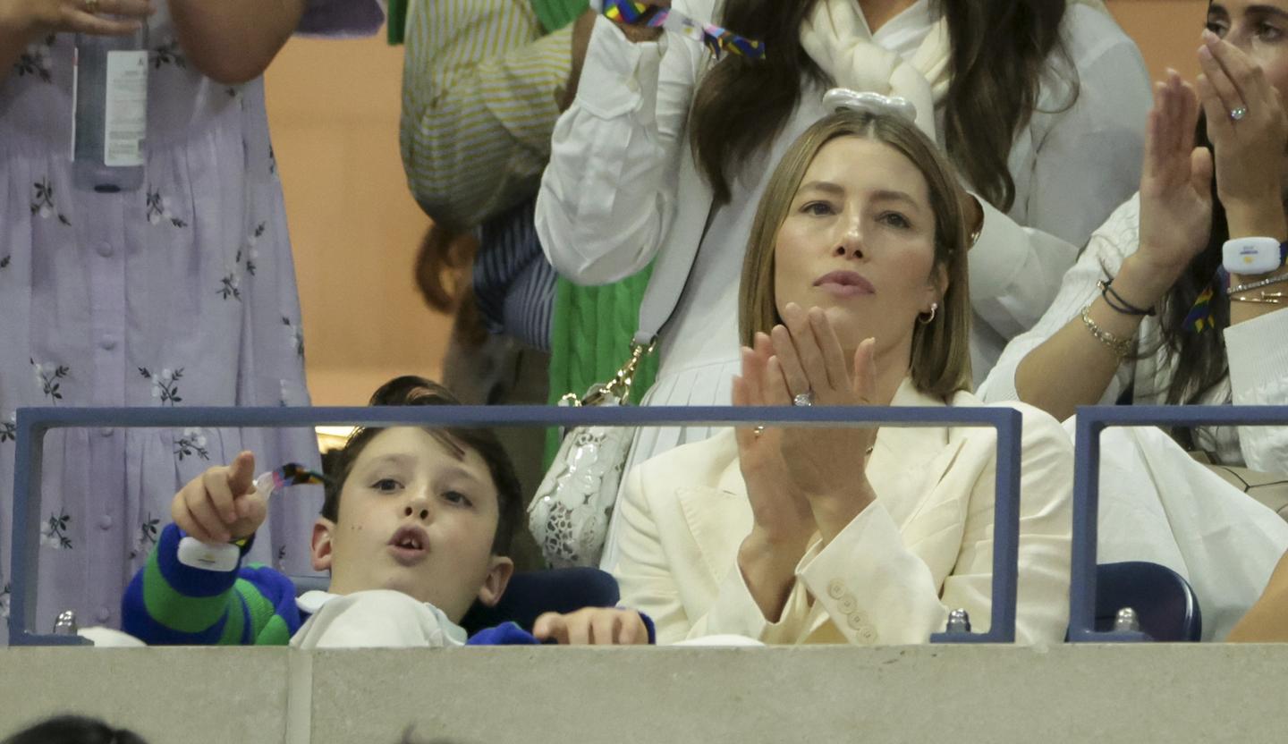 Jessica Biel and Son Attend US Open