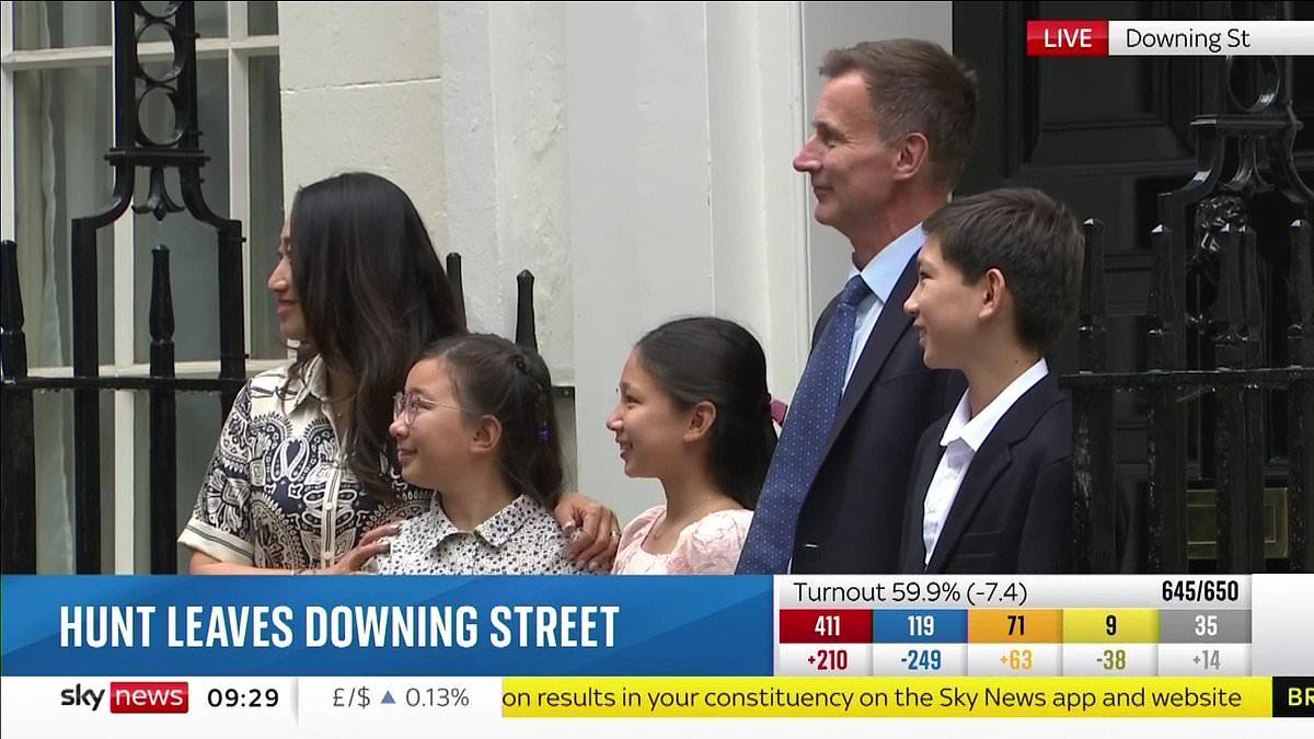 Jeremy Hunt Leaves Downing Street After Labour Victory