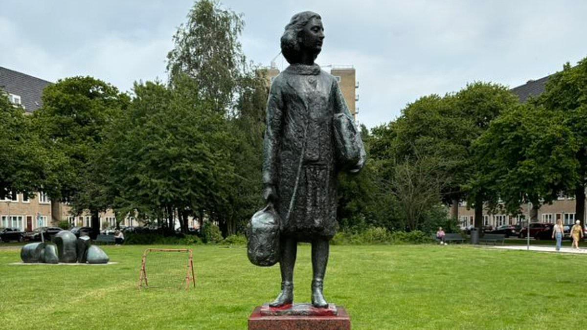 Anne Frank Statue Vandalized with 'Gaza' Graffiti