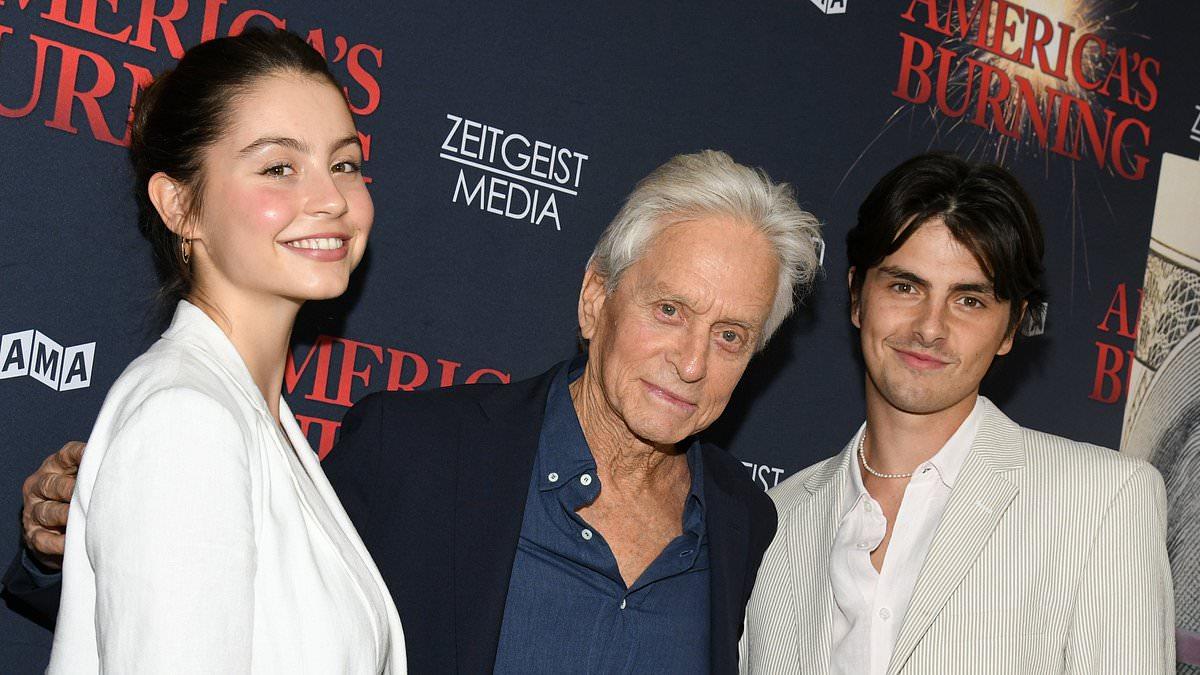 Michael Douglas Attends Premiere of 'America's Burning'