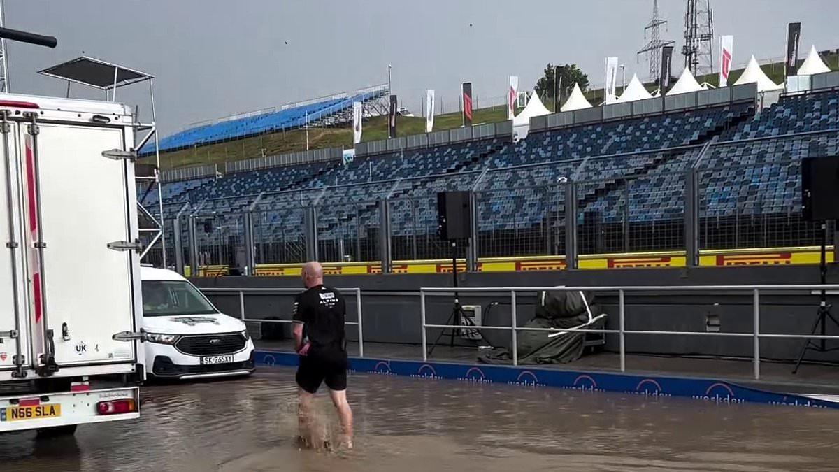 Hungarian Grand Prix Pit Lane Flooded Before Qualifying