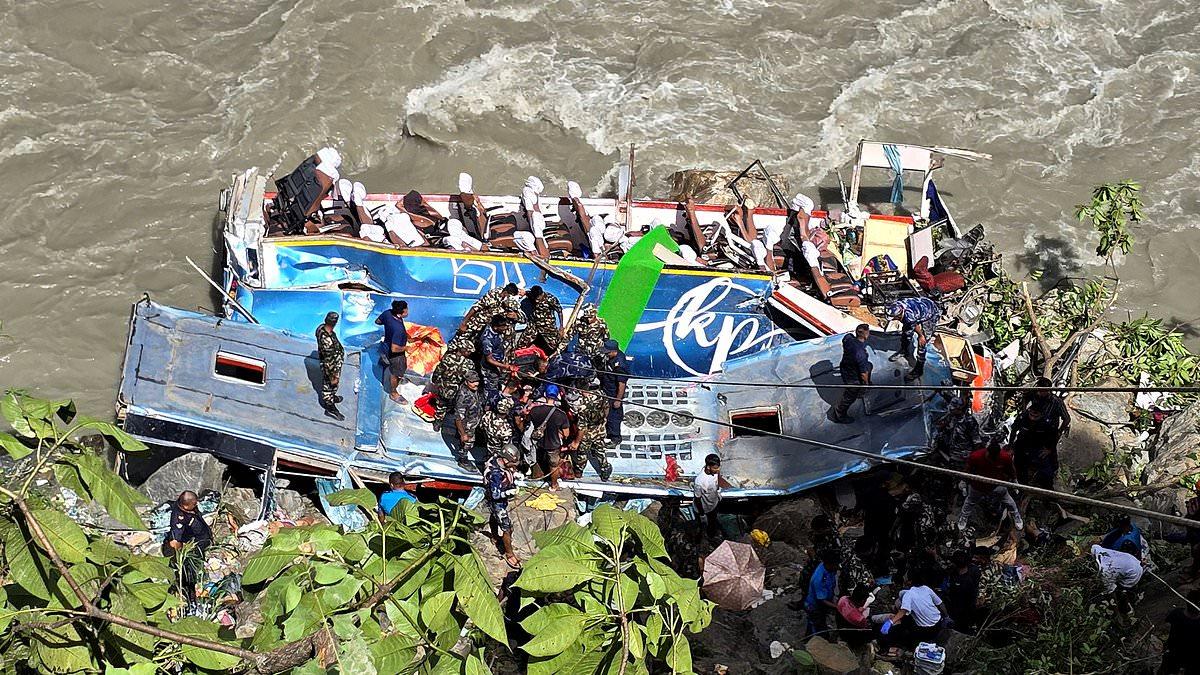 Indian Tourist Bus Plunges into River in Nepal