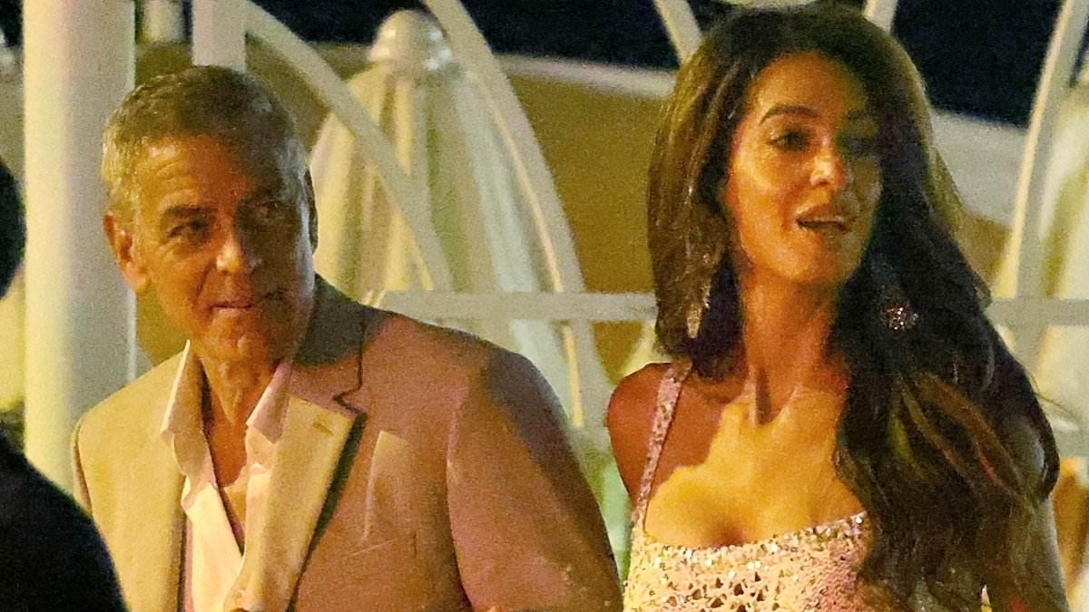 George and Amal Clooney Dine in Lake Como