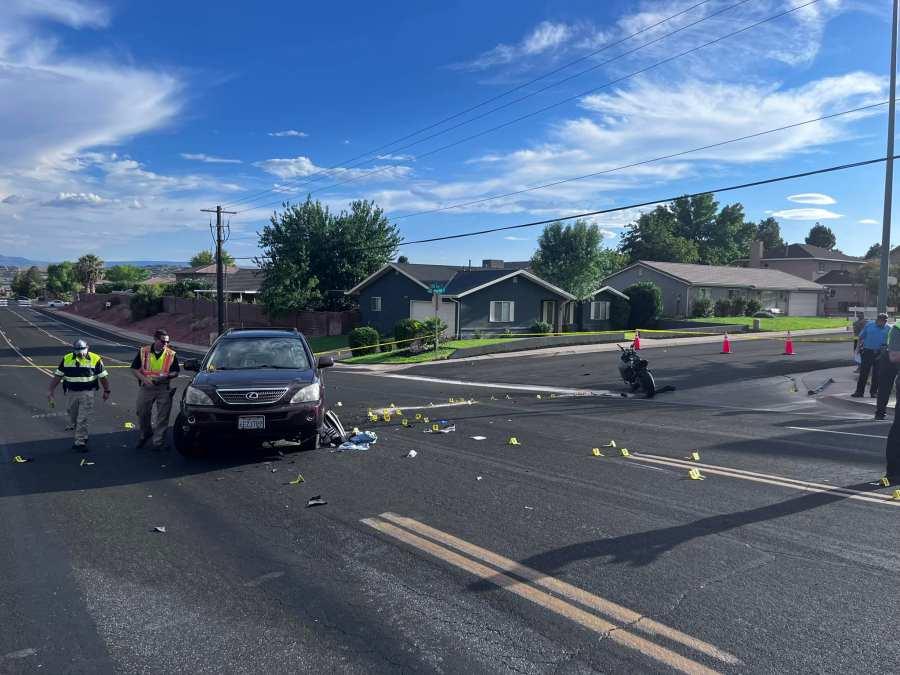 Motorcycle crash in St George