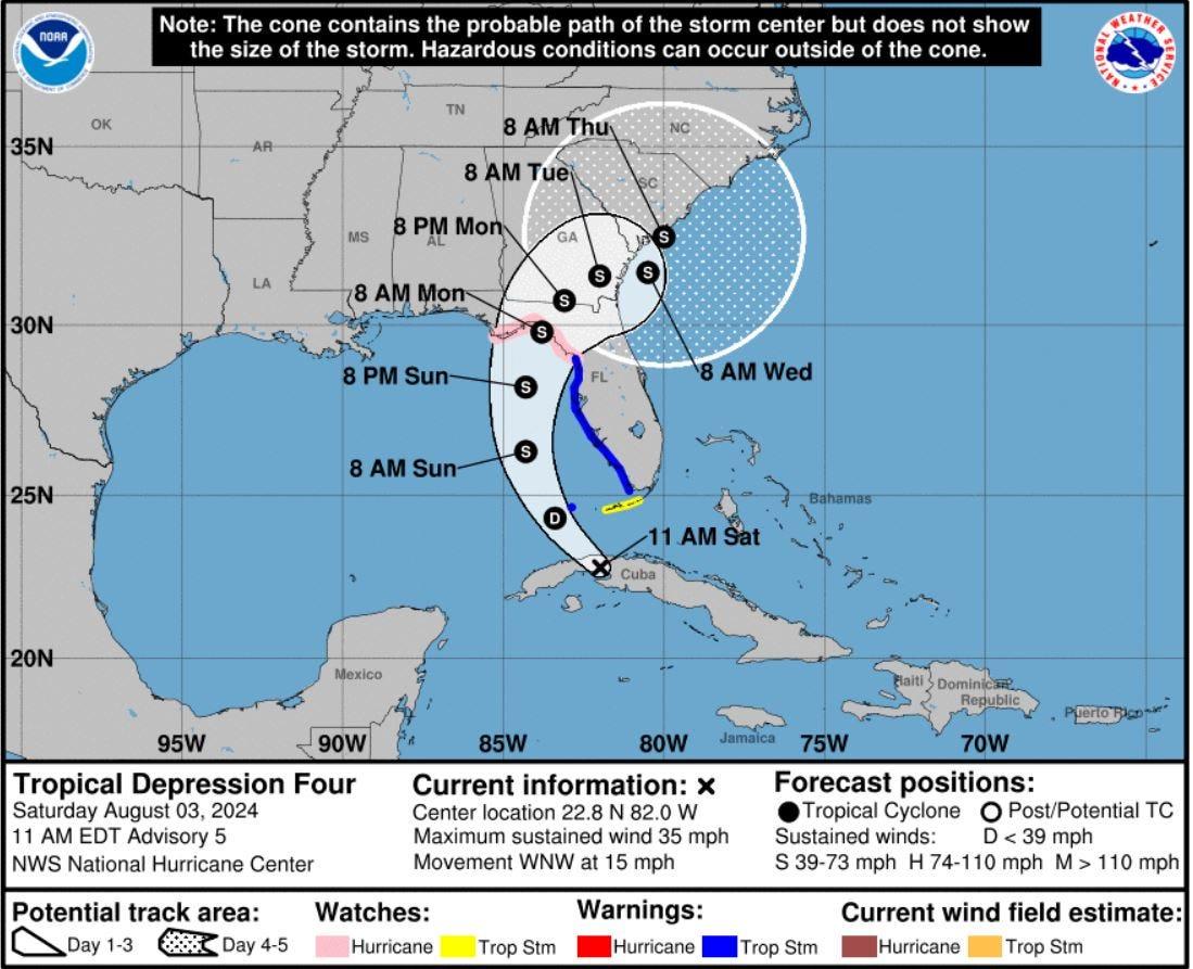 Tropical storm Debby in Florida