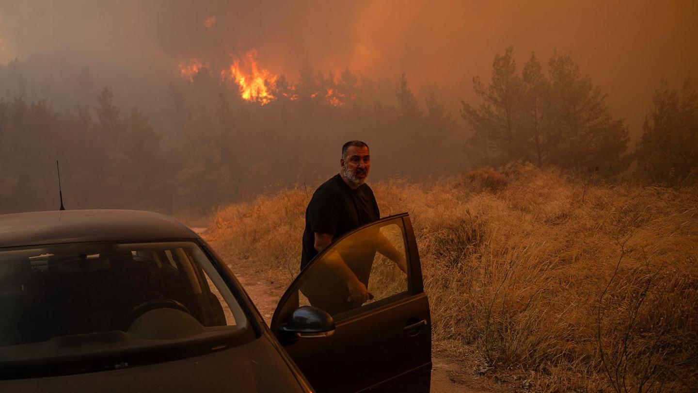 Wildfires Force Evacuations Near Athens, Greece