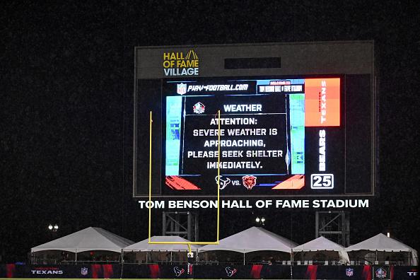 Weather Disrupts Hall of Fame Game and Ceremony