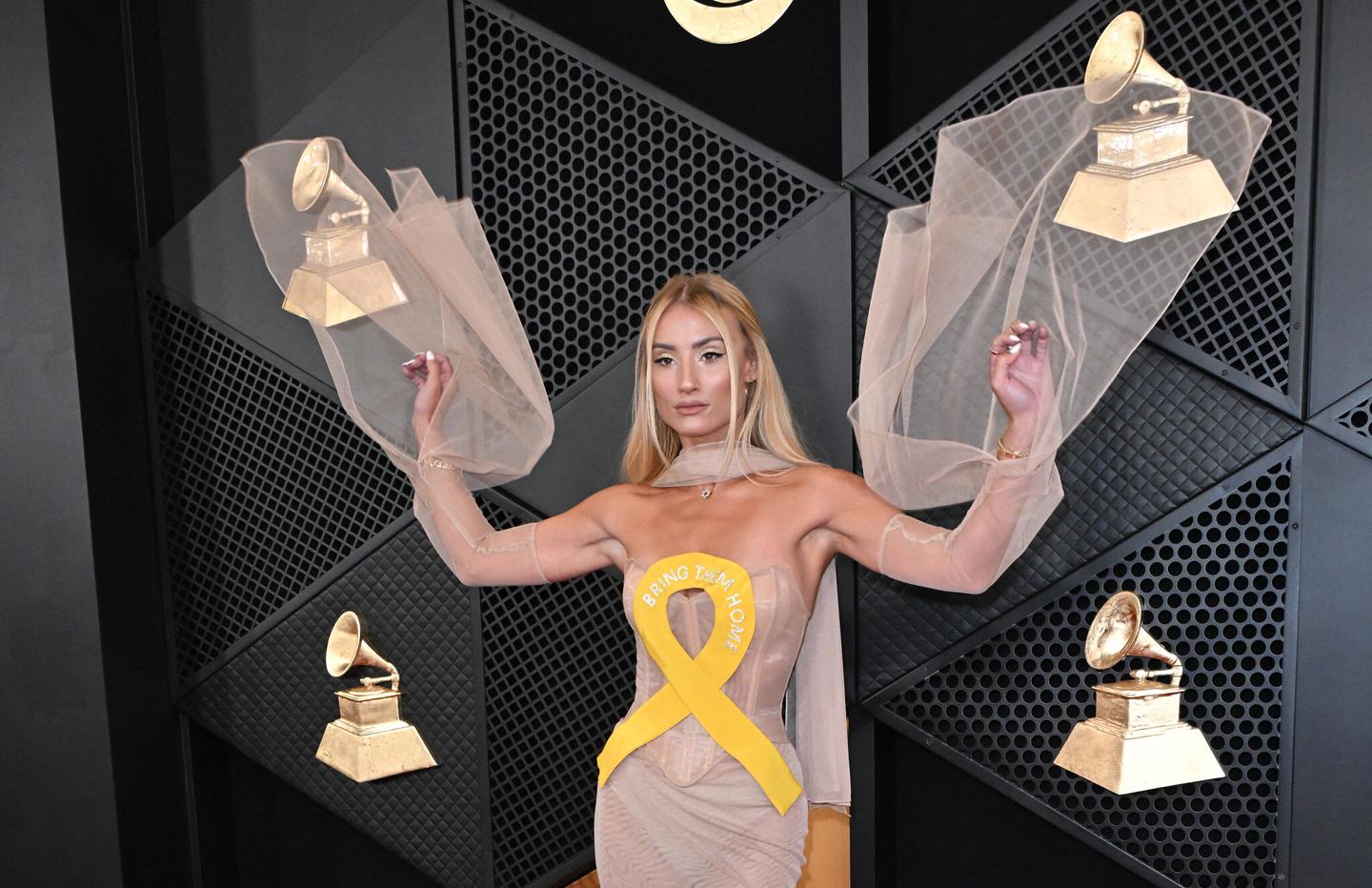 Montana Tucker Advocates for Israeli Hostages at 2024 Grammys